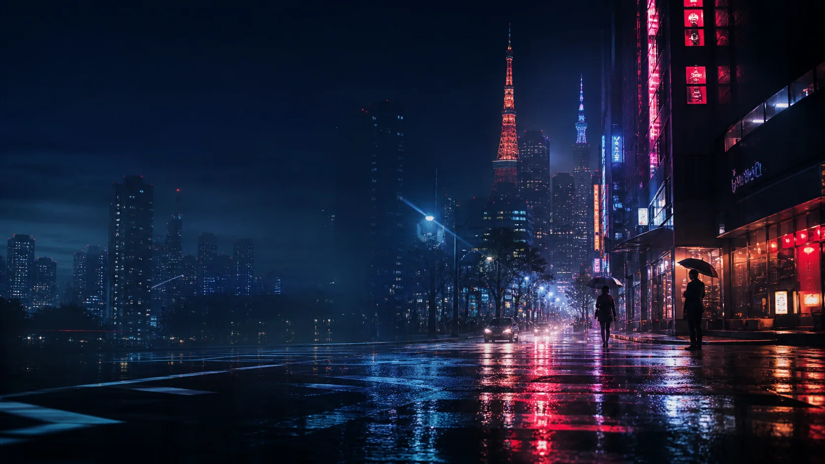 雨夜来信影视画面：日韩都市夜景